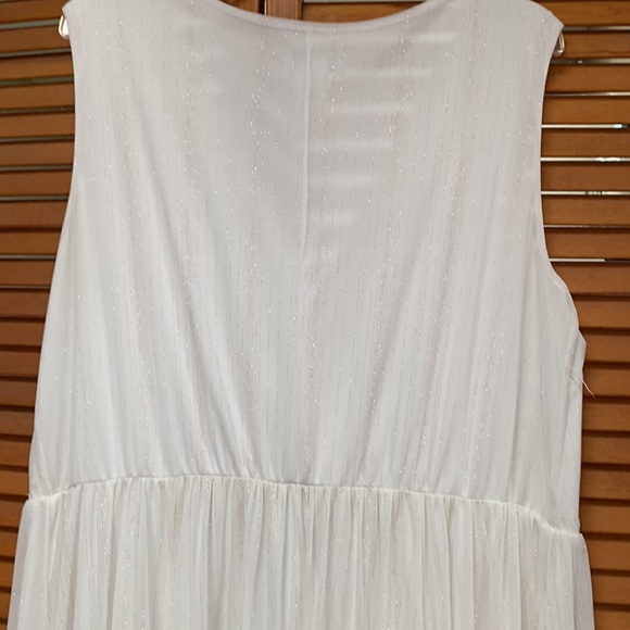 Alexa B Dress, Size 20W, Cream with Gold Glitter Stripes and Gold Beads Waist - Picture 7 of 7